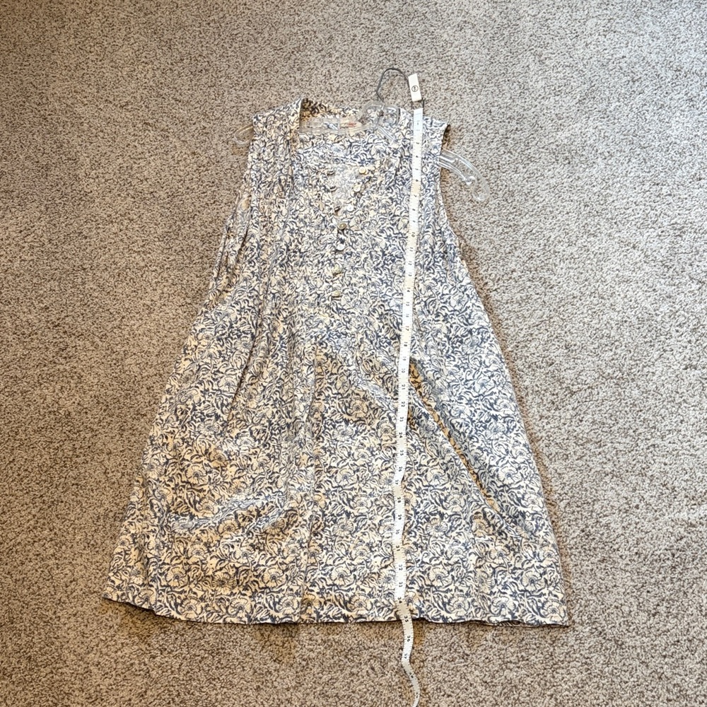 Faherty Blue and White Floral Midi Dress - Picture 7 of 8